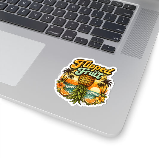 Flipped Fruit Pineapple Beach Sticker