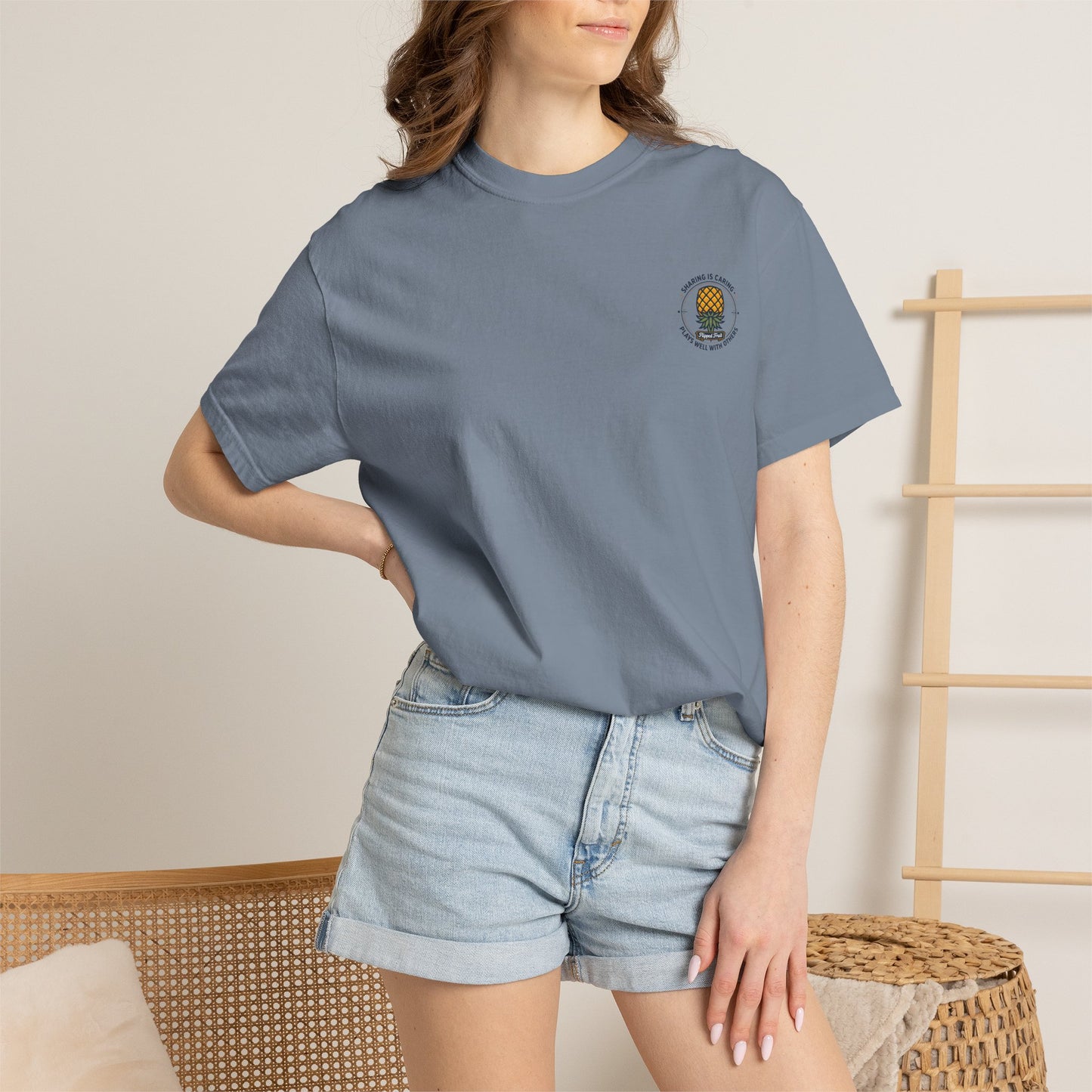 T-Shirt — 'Sharing Is Caring' Pineapple Graphic Tee