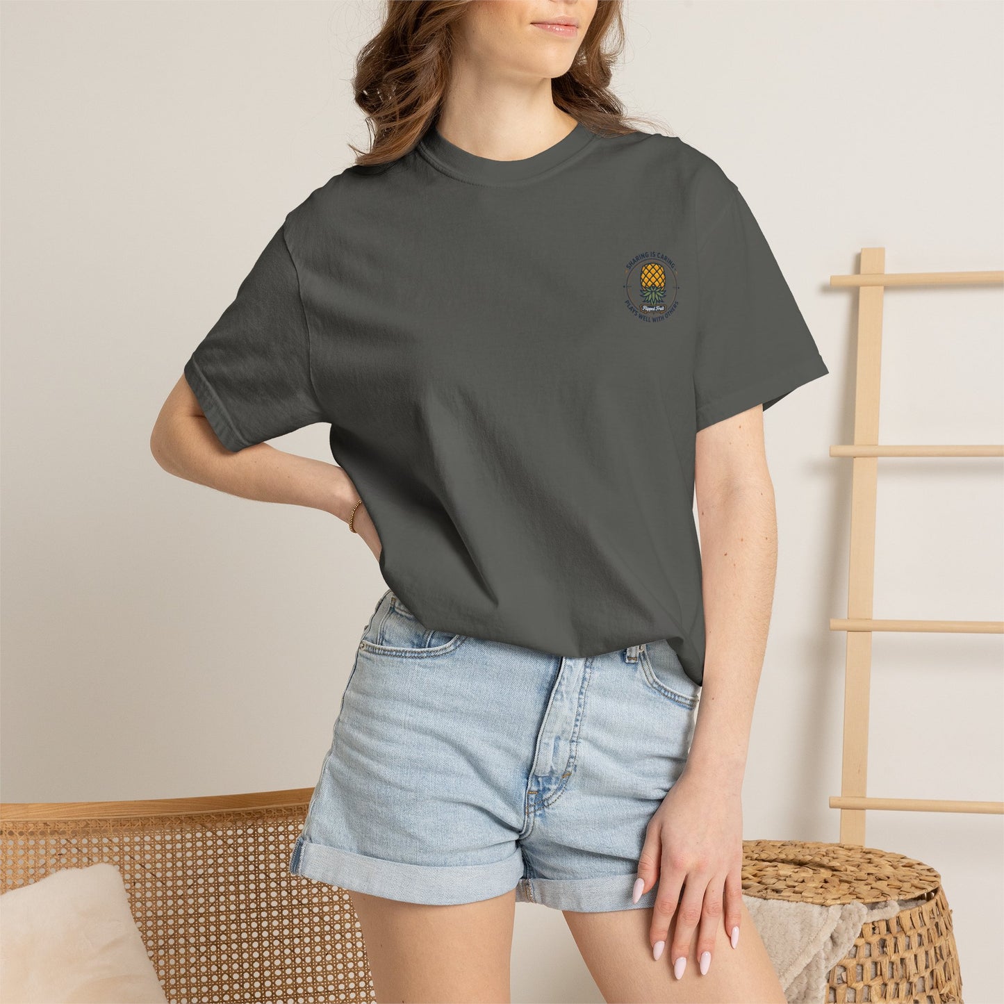 T-Shirt — 'Sharing Is Caring' Pineapple Graphic Tee