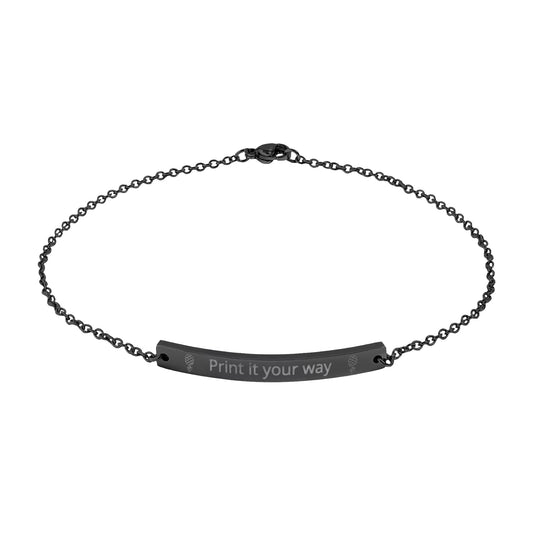 Engravable Curved Bar Anklet — Personalized Minimalist Ankle Bracelet (Custom Text)