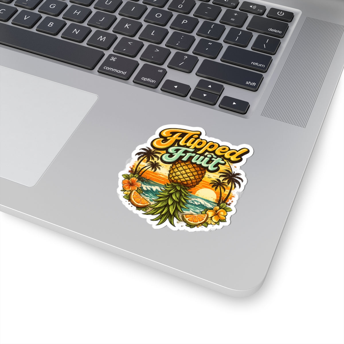 Flipped Fruit Pineapple Beach Sticker