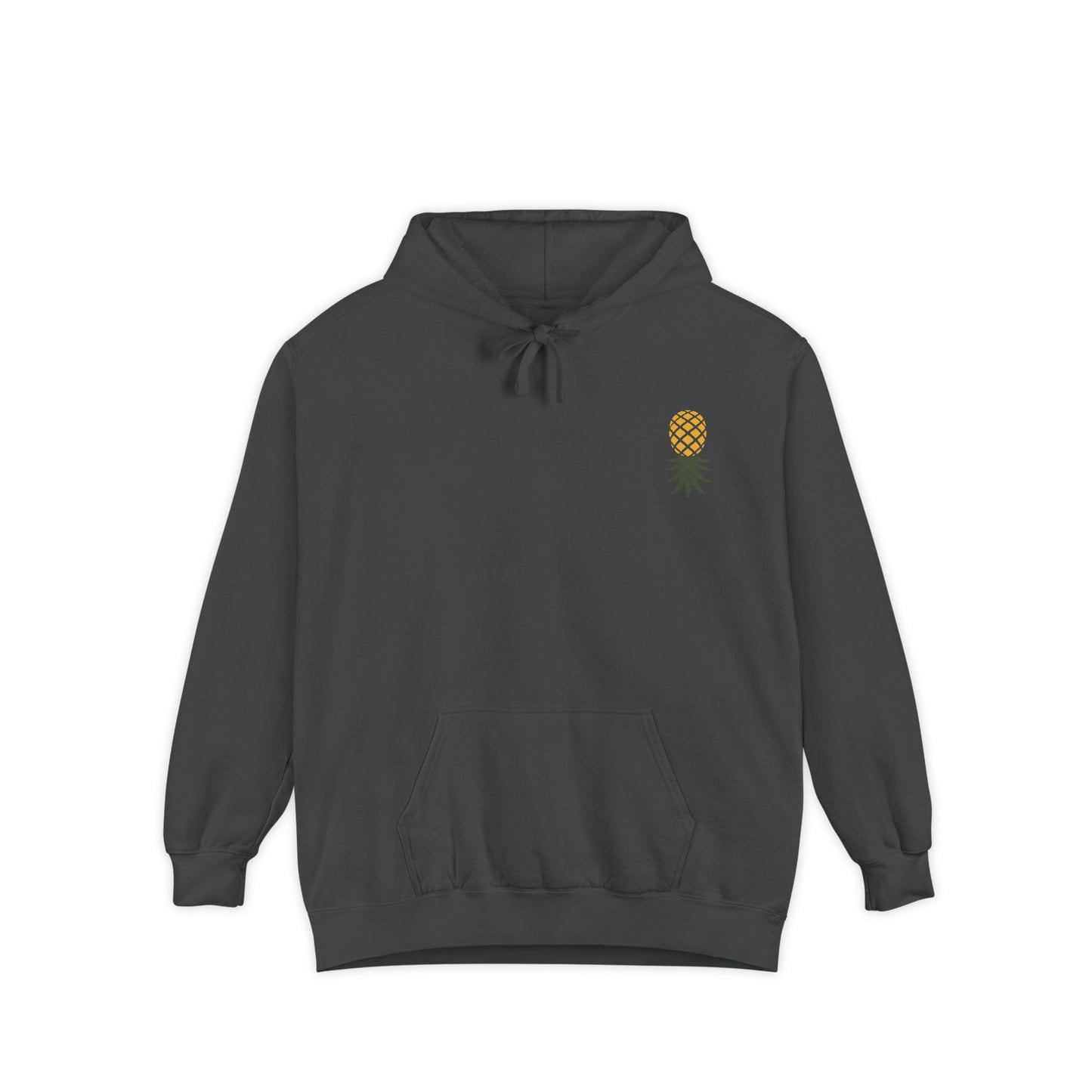 Golden Pineapple Hoodie — Minimal Chest Logo Sweatshirt