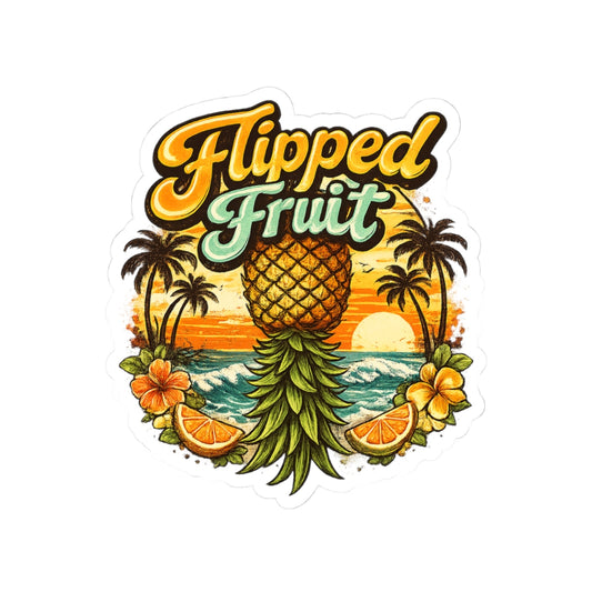 Flipped Fruit Pineapple Beach Sticker