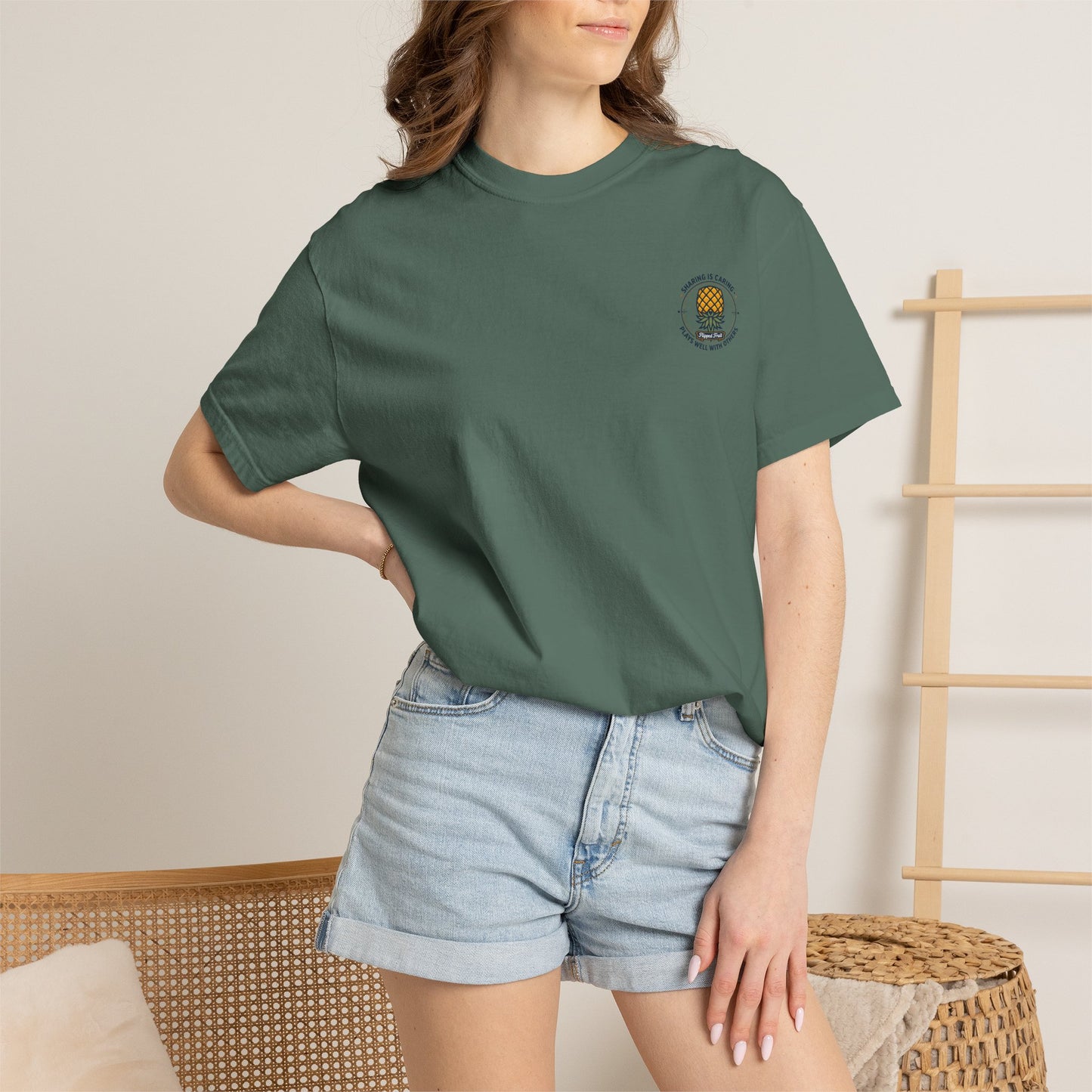 T-Shirt — 'Sharing Is Caring' Pineapple Graphic Tee