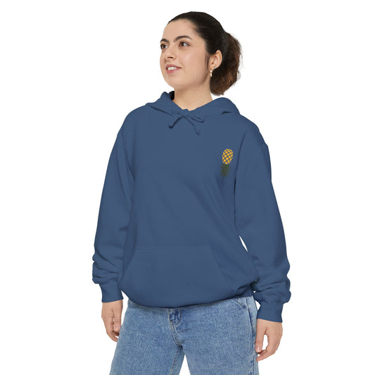 Golden Pineapple Hoodie — Minimal Chest Logo Sweatshirt