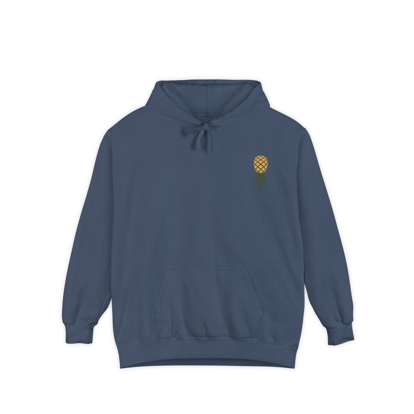 Golden Pineapple Hoodie — Minimal Chest Logo Sweatshirt