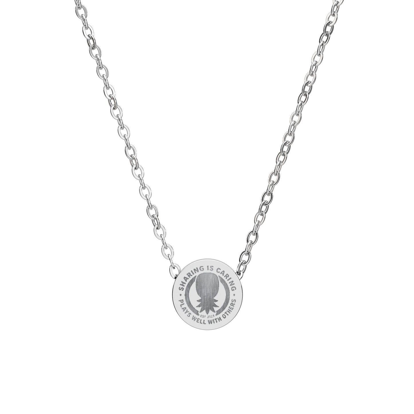 Mini Engraved Circle Necklace — Personalized Disc Pendant Jewelry