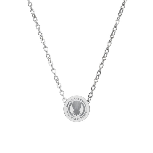 Mini Engraved Circle Necklace — Personalized Disc Pendant Jewelry