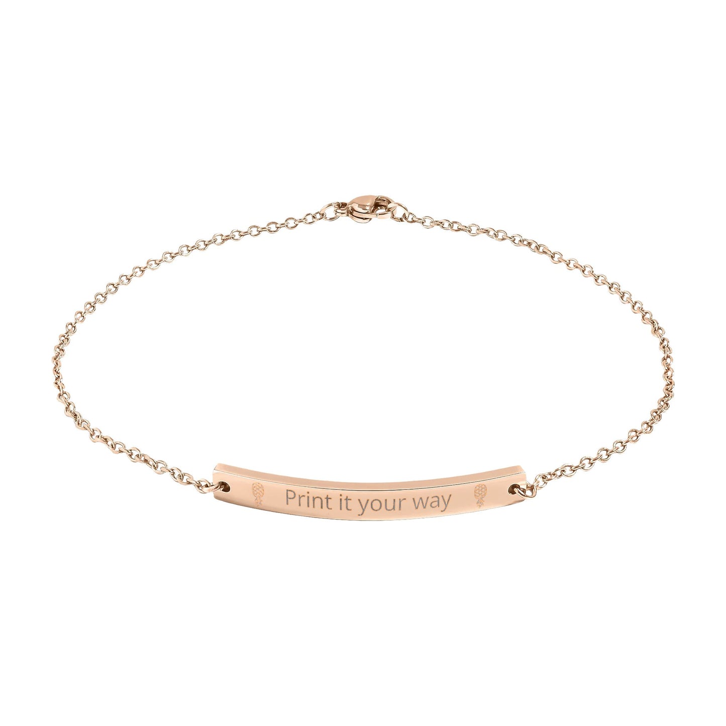 Engravable Curved Bar Anklet — Personalized Minimalist Ankle Bracelet (Custom Text)
